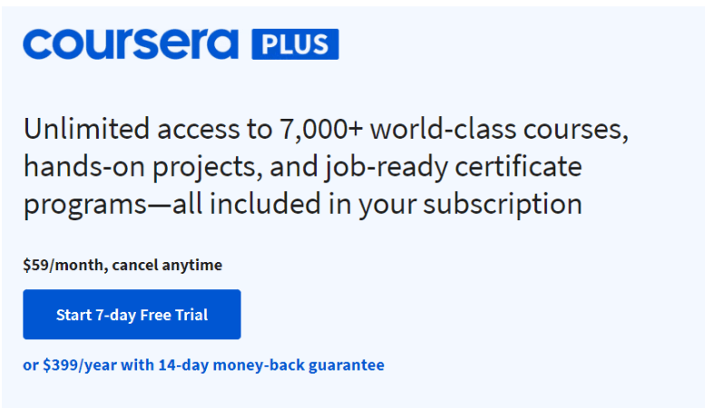 Subscribe to Coursera Plus