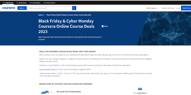 Coursera Black Friday- Cyber Monday