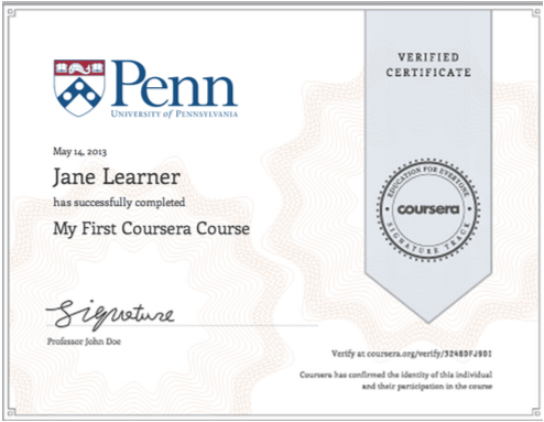 Coursera certificates