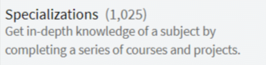 Specializations on Coursera