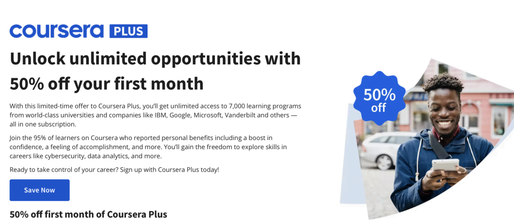Coursera Plus 50% Discount