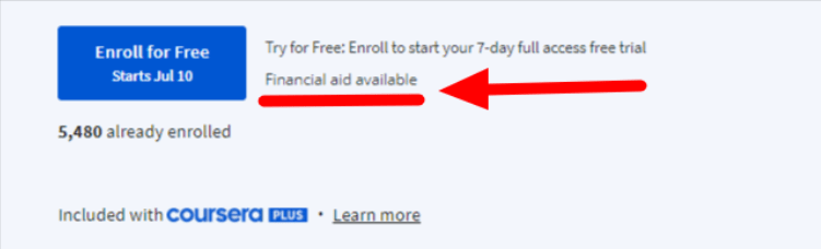 Locate the Financial Aid Option
