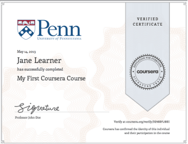 Coursera Certifications 