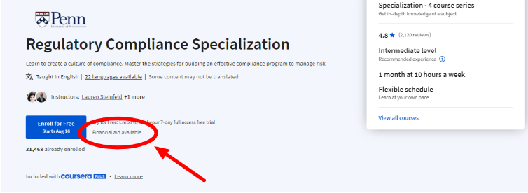 Coursera Financial Aid 
