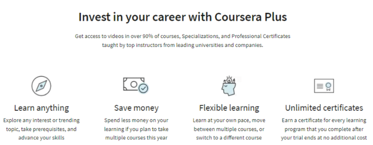 Coursera Plus Subscription Benefits
