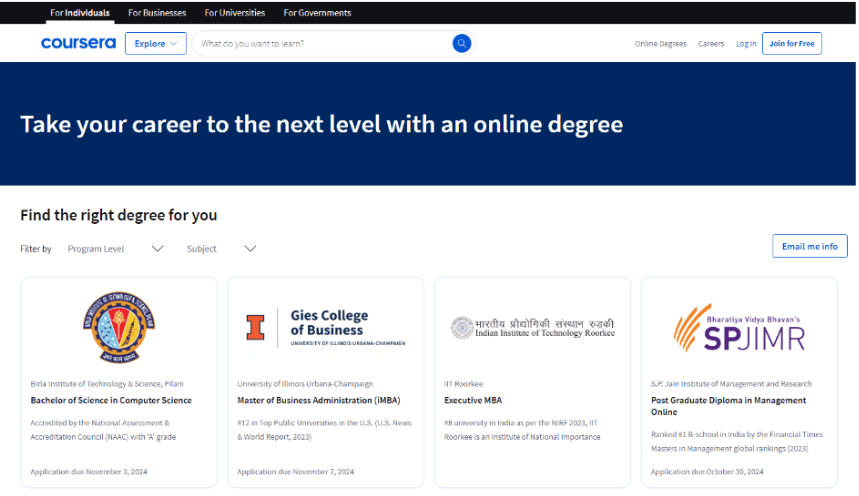 Coursera Degree Programs Accreditation 
