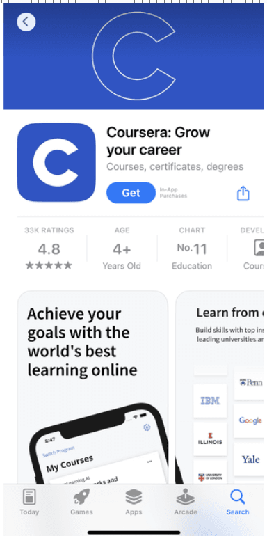 Coursera - Mobile App 