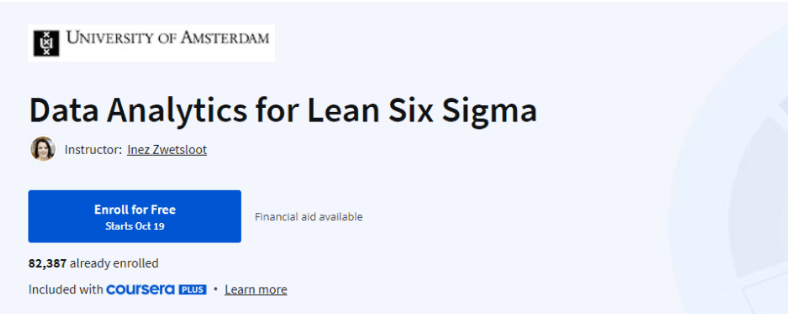 Data Analytics for Lean Six Sigma
