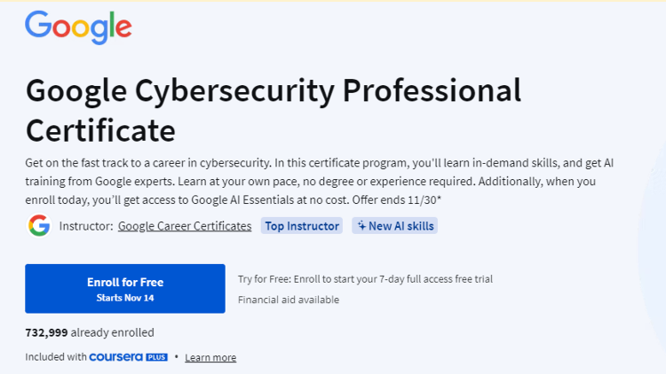 Google Cybersecurity Certificate