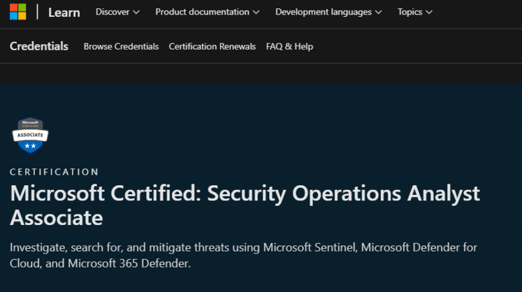 Microsoft Security Operations Analyst